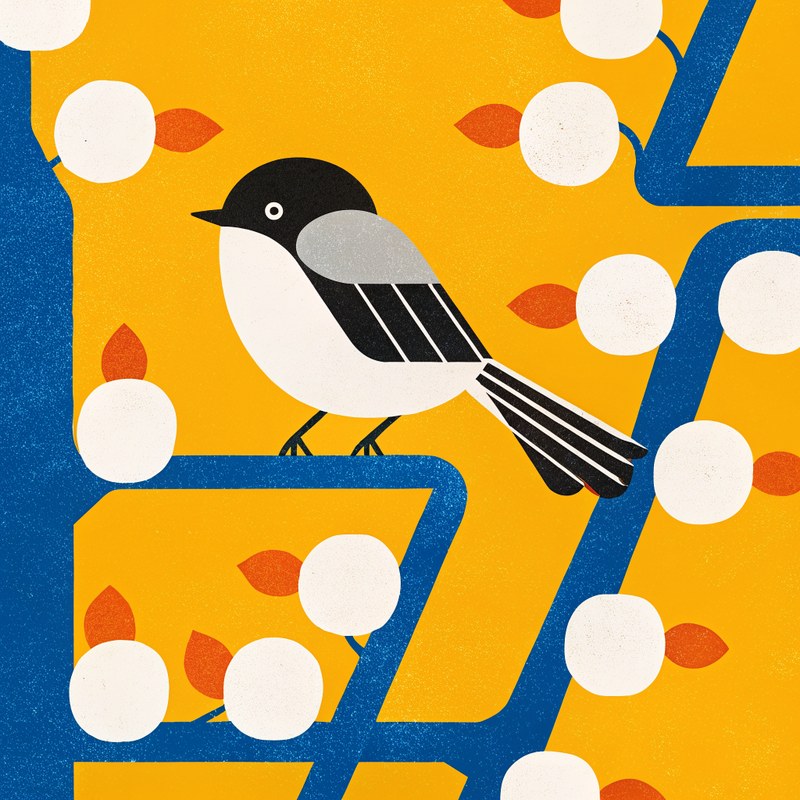 Black-capped Chickadee — Field Geometry plate