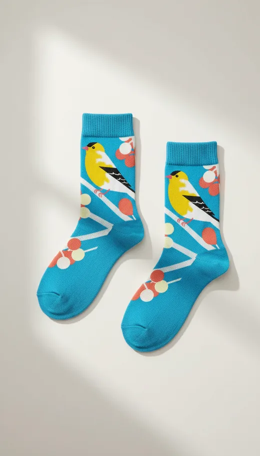 American Goldfinch sock — Field Geometry design