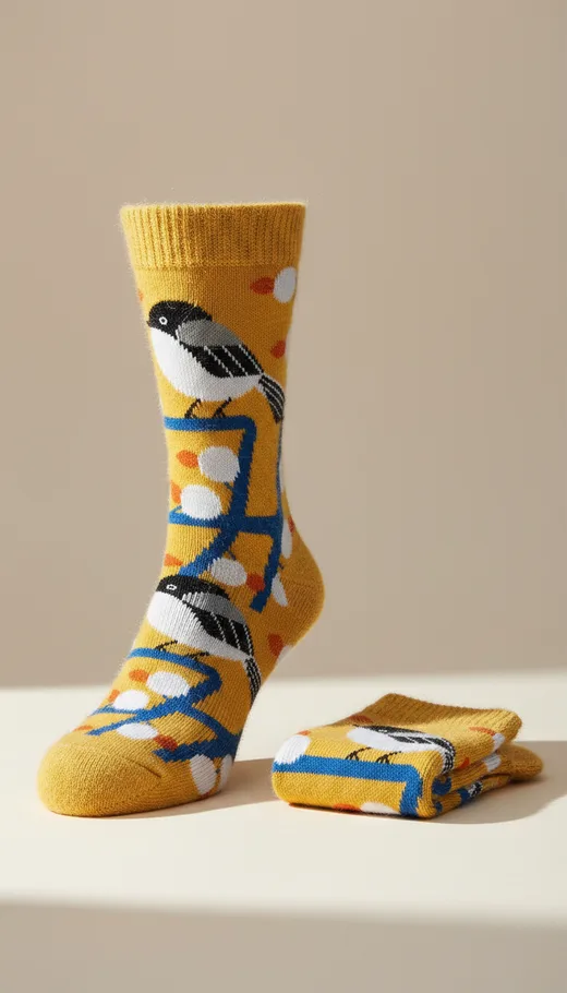 Black-capped Chickadee sock — Field Geometry design